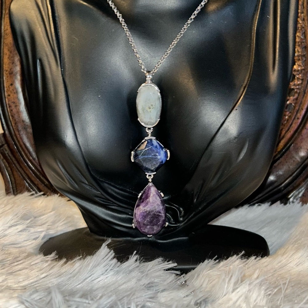 Elegant Multicolor Gemstone Pendant Necklace